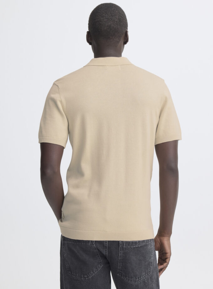 KNIT POLO SHORT - ECRU