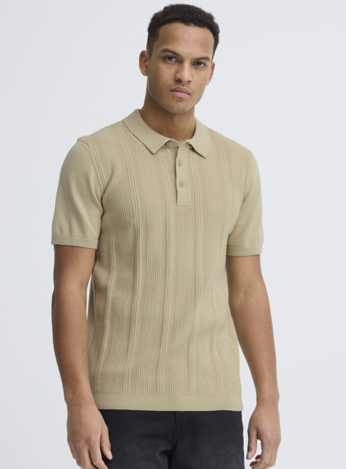 KNIT POLO SHORT - ECRU