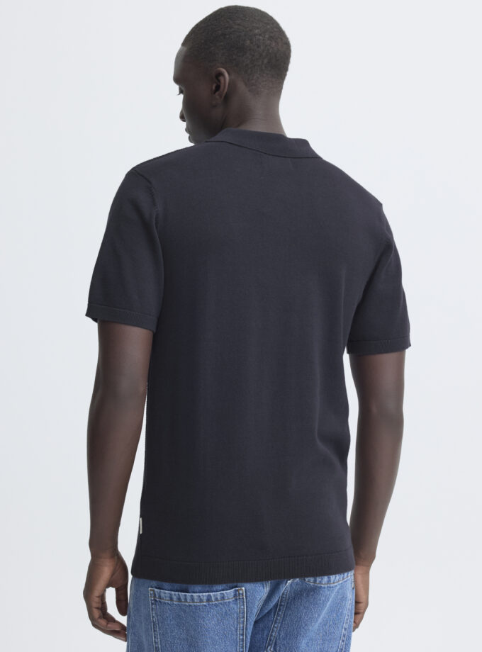 KNIT POLO SHORT - BLACK