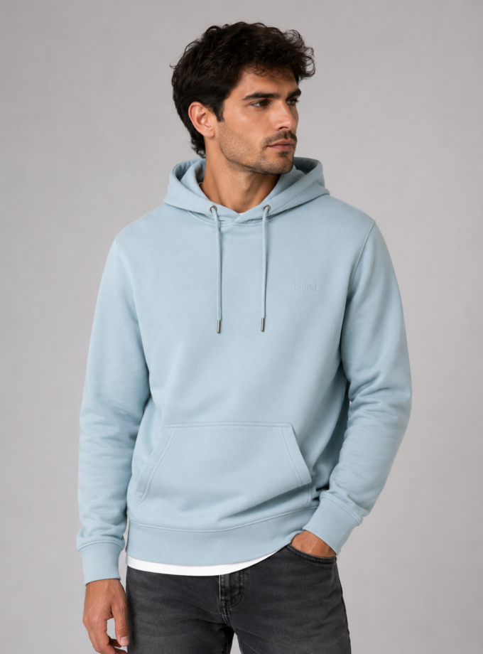 HOODIE  SWEATSHIRT - BABY BLUE