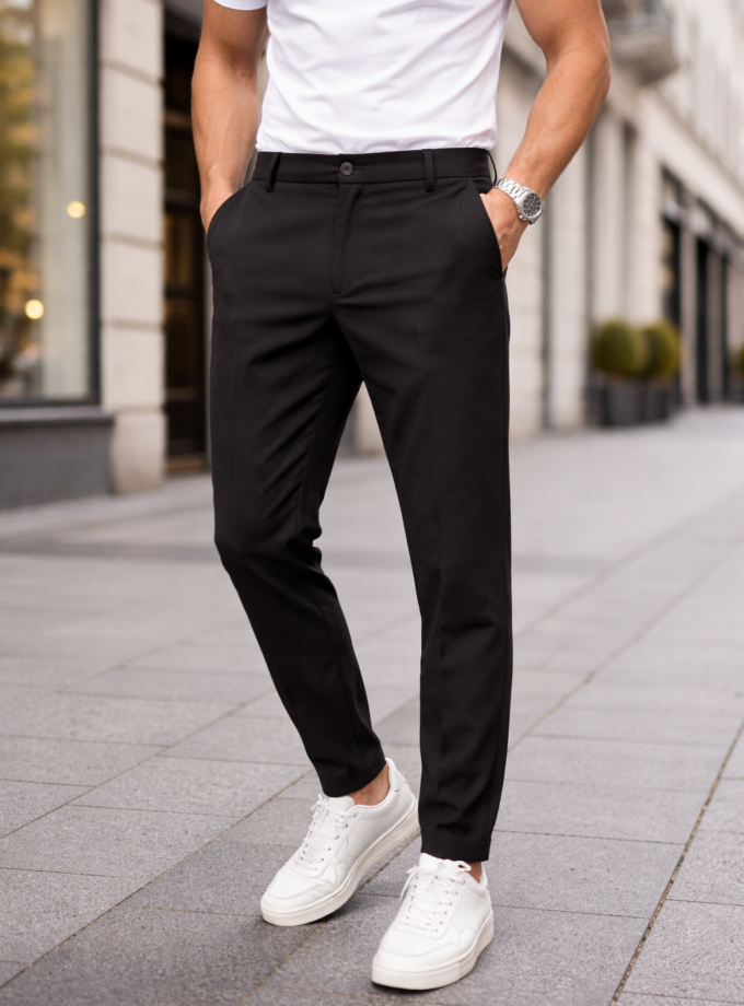 PANTS  TAPERED  FIT - BLACK