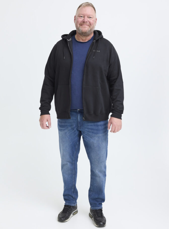 ZIP- UP HOODIE - OFF BLACK