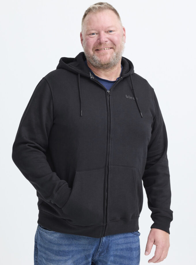 ZIP- UP HOODIE - OFF BLACK