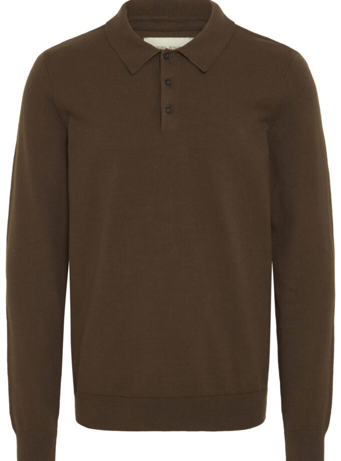 KNIT POLO - BROWN