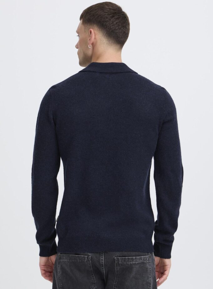 KNIT SWEATER POLO - DARK BLUE