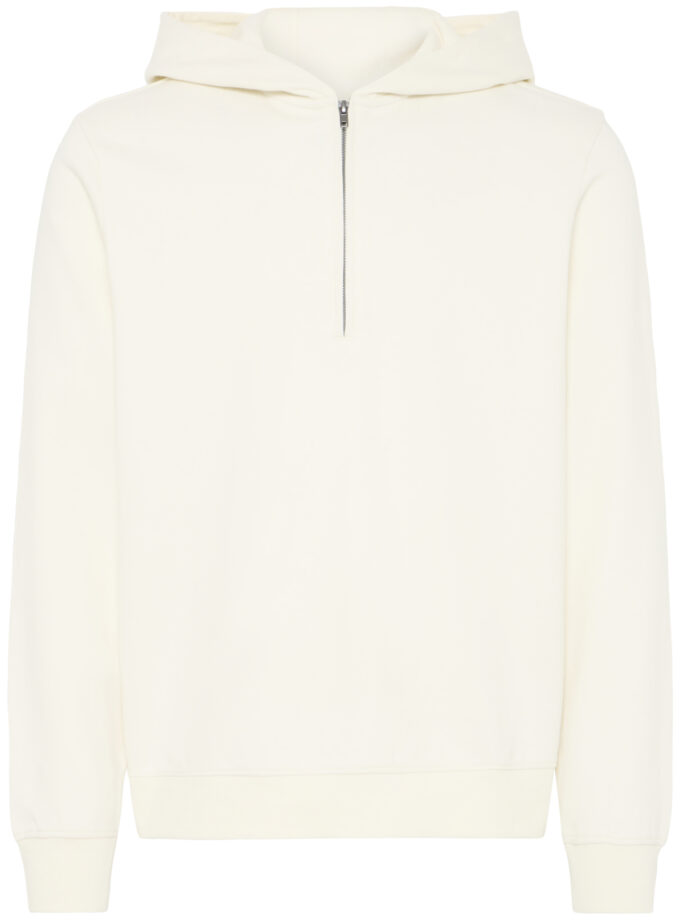 HALF ZIP SWEATSHIRT -  OFF WHITE