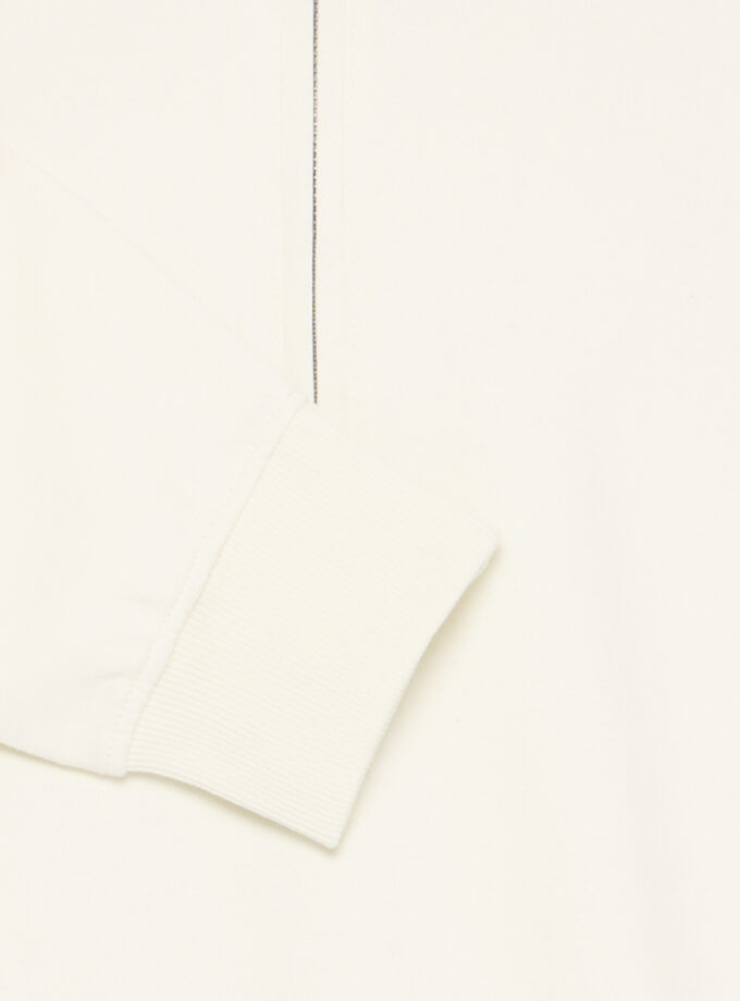 HALF ZIP SWEATSHIRT - OFF WHITE