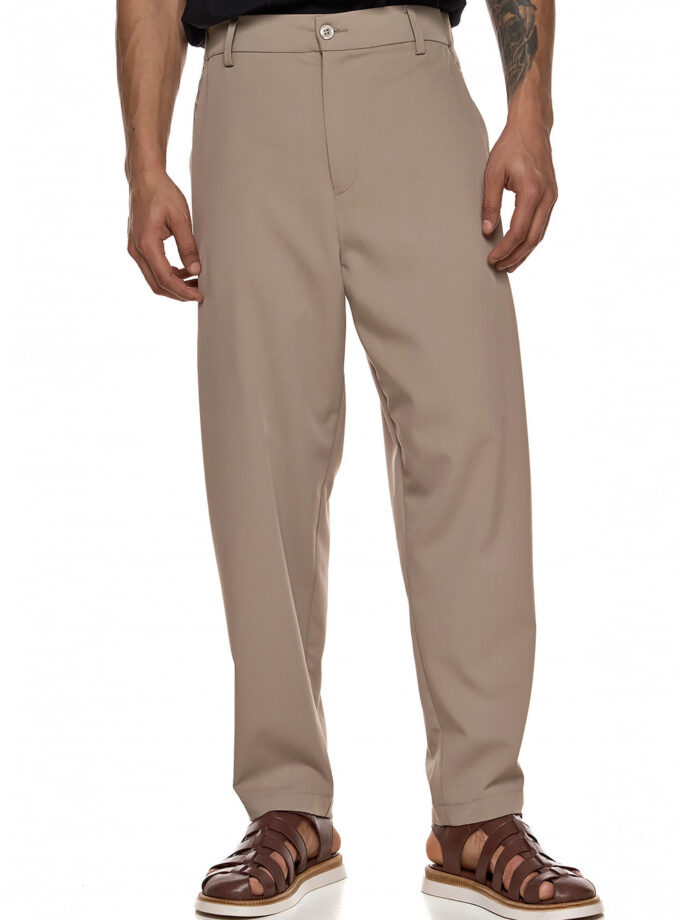 STRAIGHT - LEG PANTS - BEIGE