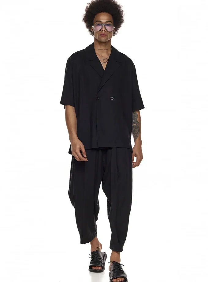 DOUBLE - BREASTED SHORT-SLEEVE SHIRT