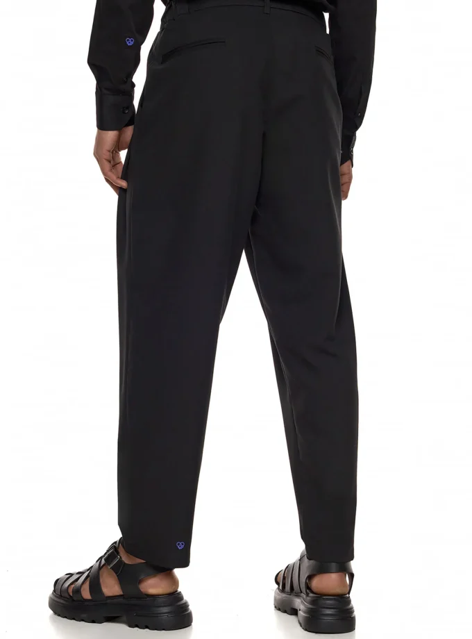 STRAIGHT-LEG PANTS - BLACK