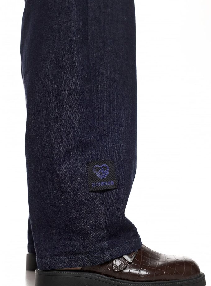 RAW WASH WIDE LEG DENIM - DARK BLUE