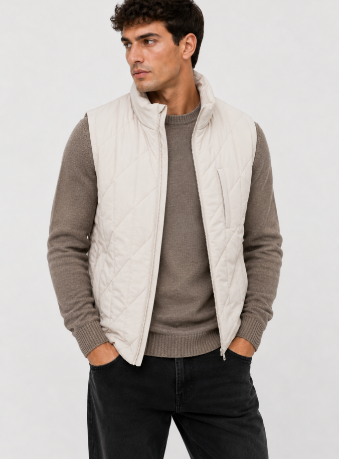 PUFFER VEST - ECRU