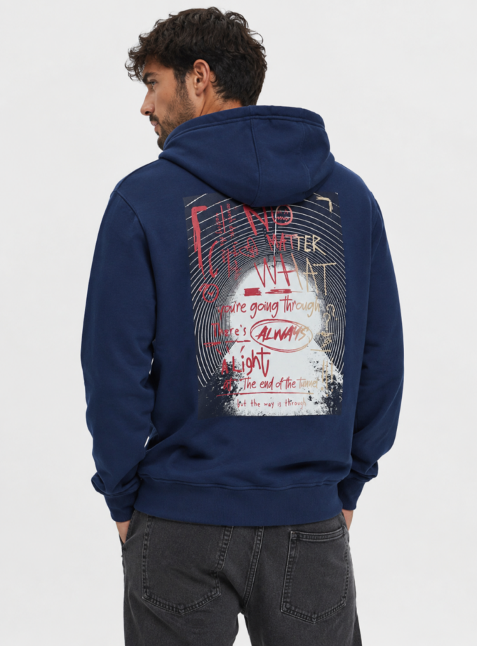 HOODIE SWEATSHIRT  - DARK BLUE