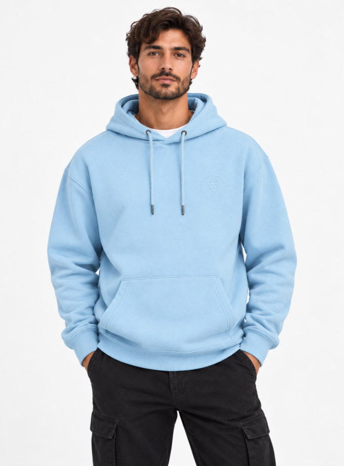 HOODIE SWEATSHIRT  - BABY BLUE
