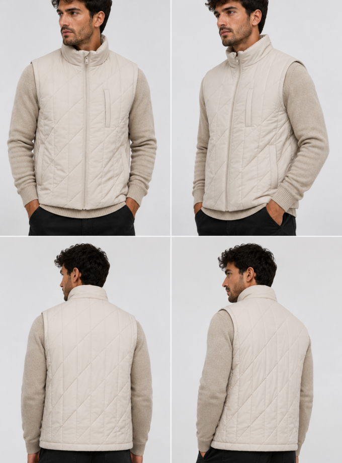PUFFER VEST - ECRU