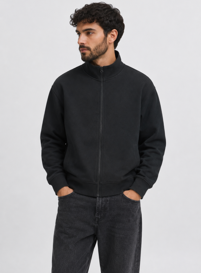 HOODLESS JACKET - DARK BLUE