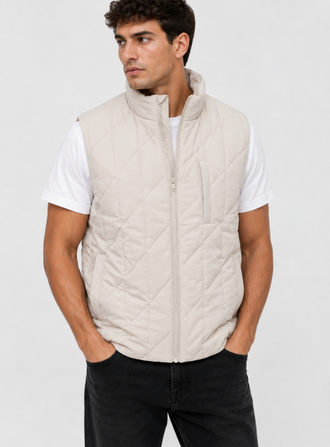 PUFFER VEST - ECRU