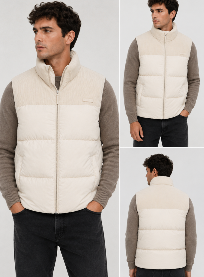 PUFFER VEST - ECRU