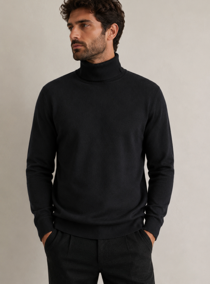 TURTLENECK  SWEATER  - BLACK