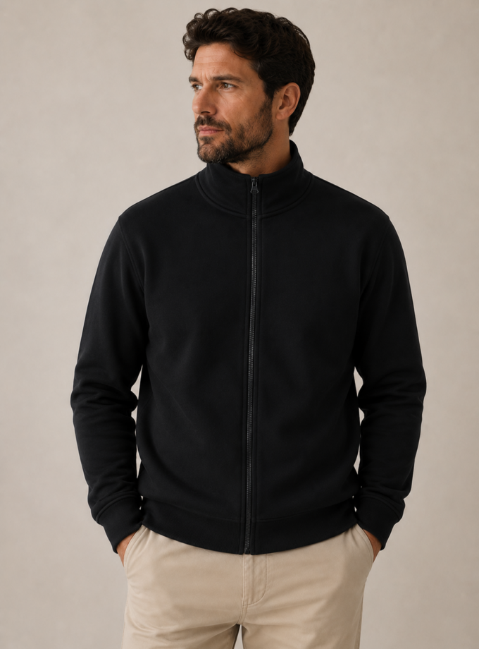 HOODLESS JACKET - OFF BLACK