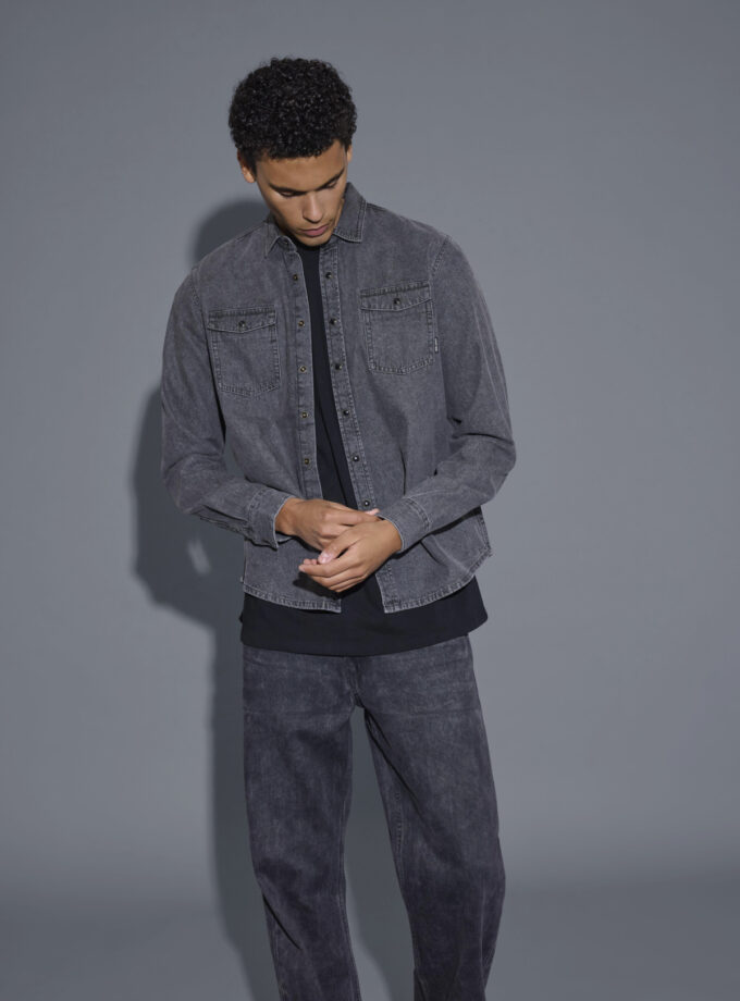 DENIM SHIRT - GREY