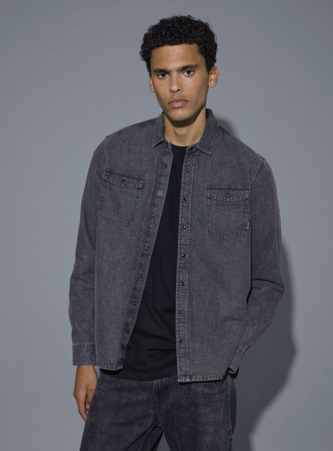 DENIM SHIRT - GREY
