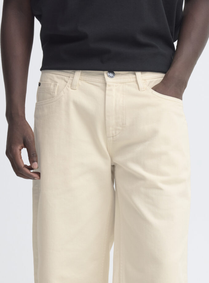 DENIM SHORTS LOOSE FIT - ECRU