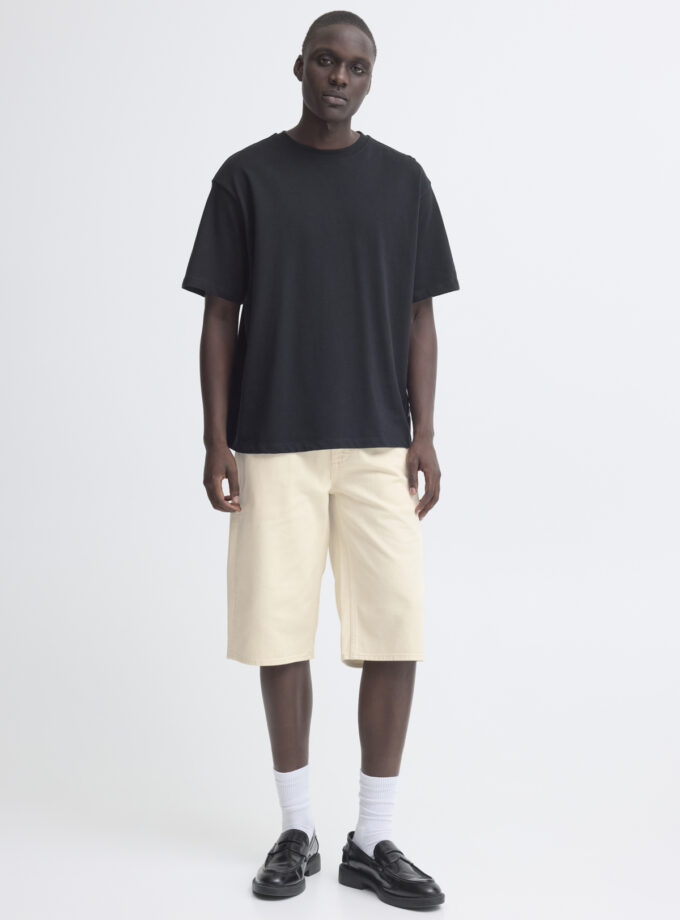 DENIM SHORTS LOOSE FIT - ECRU