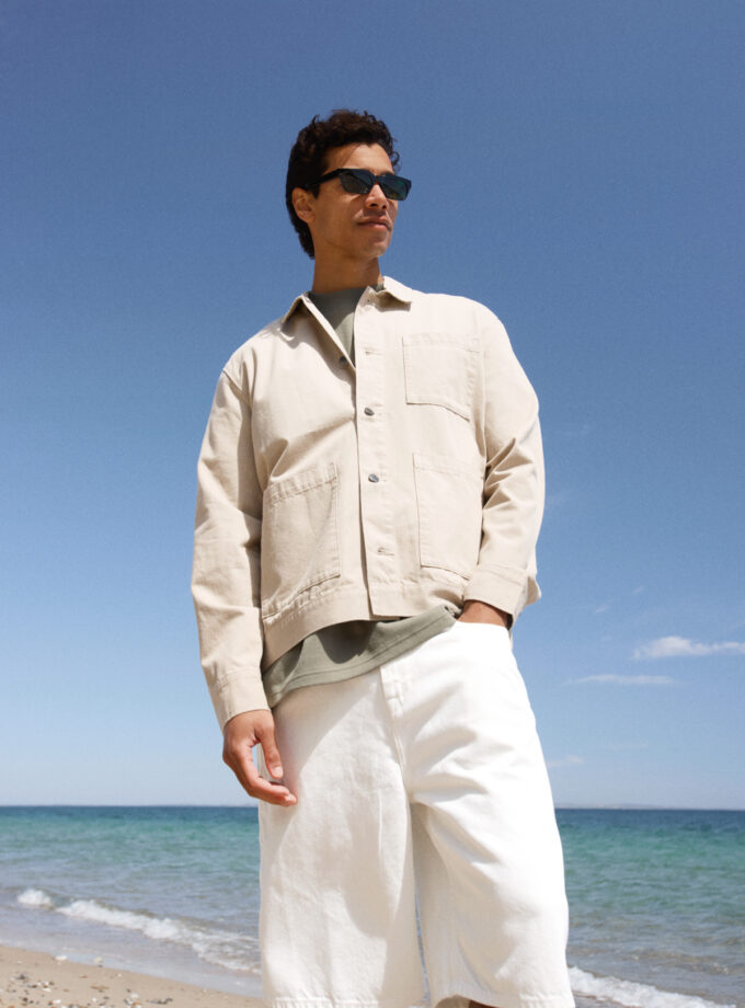 DENIM SHORTS - OFF WHITE