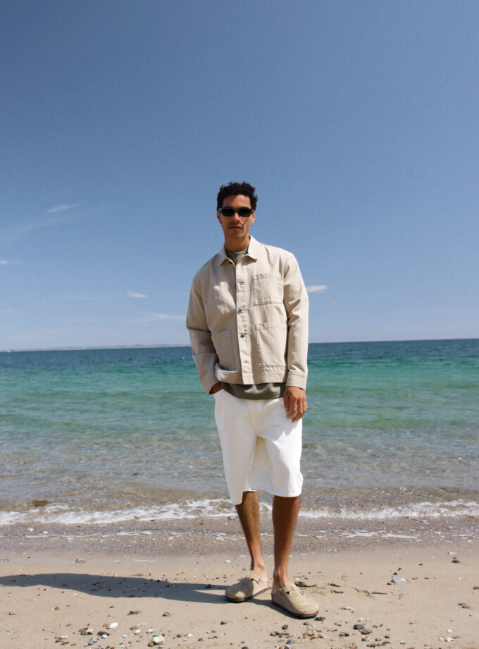 DENIM SHORTS - OFF WHITE