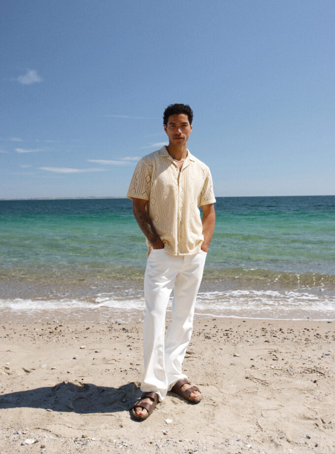 SHORT SLEEVE POLO SHIRT - ECRU