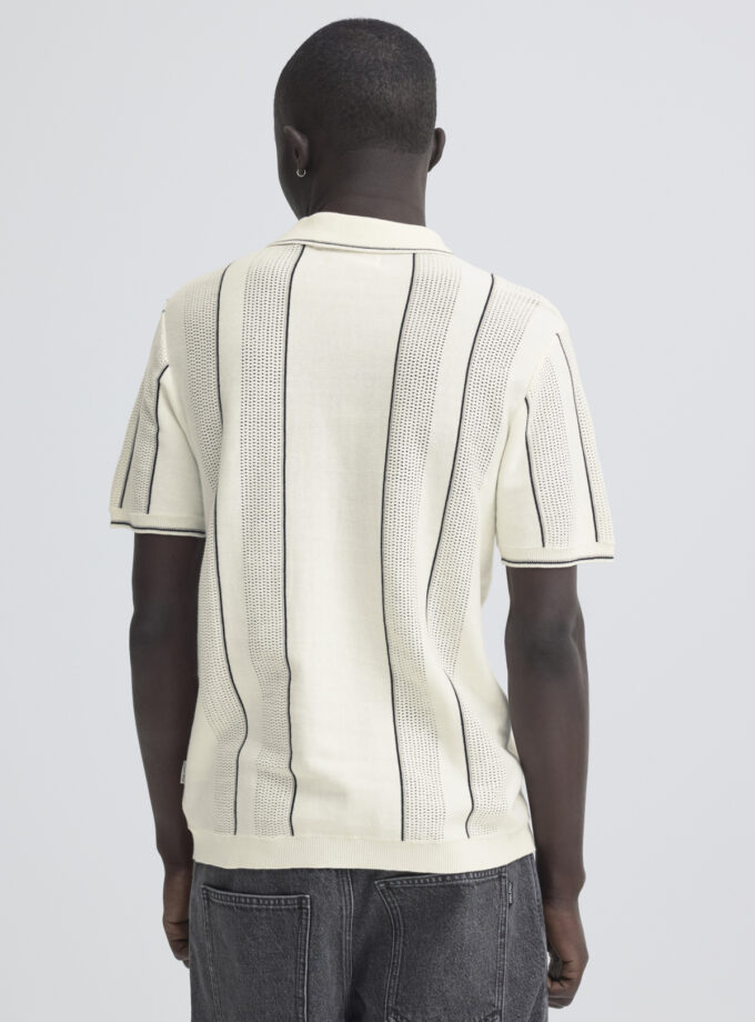 SHORT SLEEVE KNITTED POLO - SAND