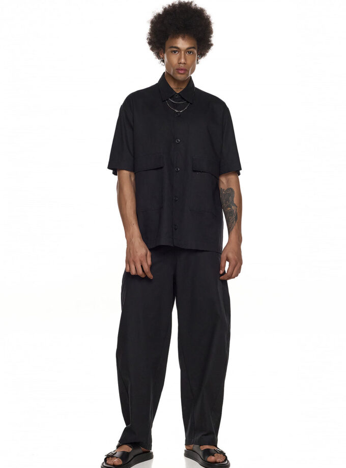 WIDE - LEG TAILORED TROUSERS - BLACK (EXCLUSIVE ONLINE)