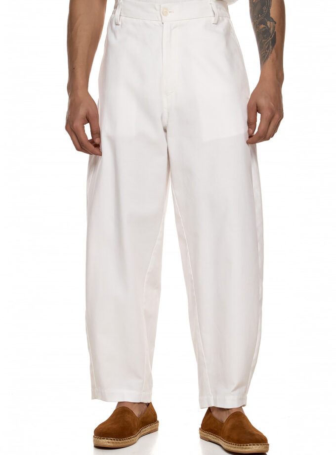 WIDE - LEG TAILORED TROUSERS - WHITE (EXCLUSIVE ONLINE)
