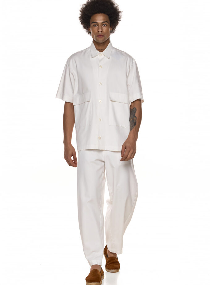 WIDE - LEG TAILORED TROUSERS - WHITE (EXCLUSIVE ONLINE)