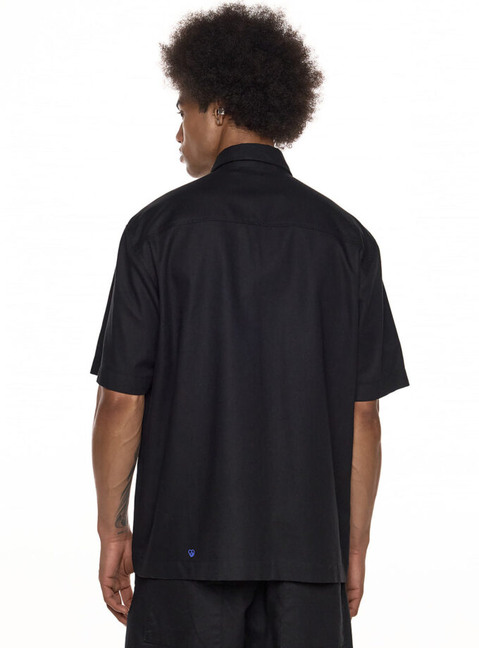 STRUCTURED SHIRT - SLEEVE SHIRT - BLACK (EXCLUSIVE ONLINE)