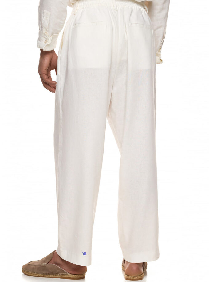 LINEN TROUSERS WITH SEAMS – RELAXED FIT - WHITE (EXCLUSIVE ONLINE)