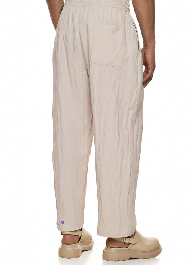 JAPANESE STYLE PANTS WITH ELASTIC WAIST - ECRU