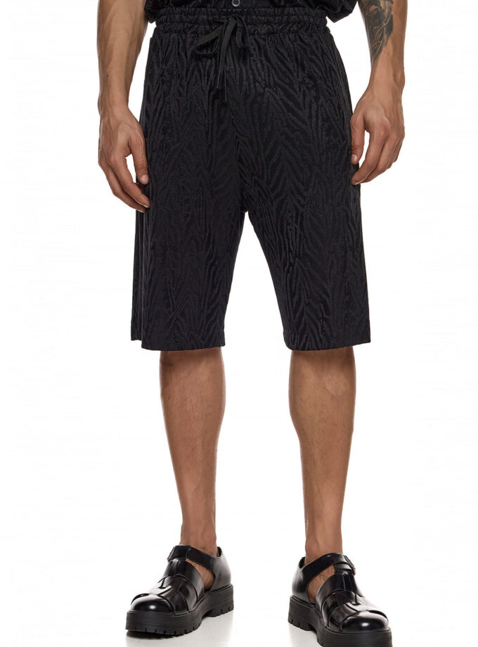 TEXTURED RELAXED SHORTS - BLACK (EXCLUSIVE ONLINE)