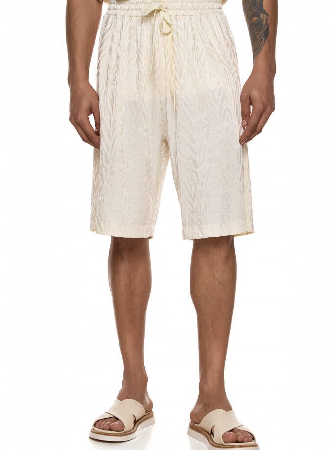 TEXTURED RELAXED SHORTS - ECRU (EXCLUSIVE ONLINE)