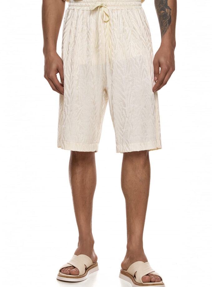 TEXTURED RELAXED SHORTS - ECRU (EXCLUSIVE ONLINE)