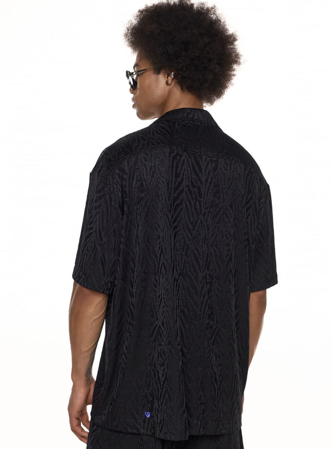 TEXTURED RELAXED SHIRT - BLACK (EXCLUSIVE ONLINE)