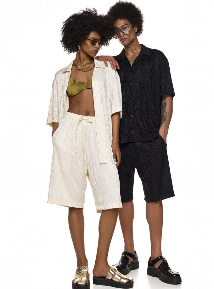 TEXTURED RELAXED SHIRT - BLACK (EXCLUSIVE ONLINE)