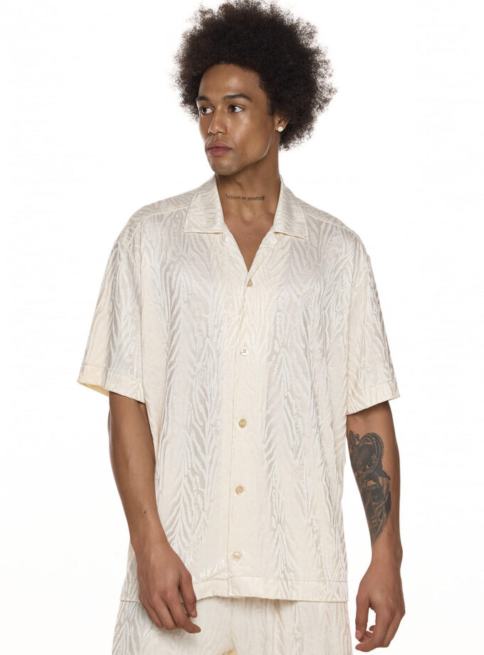 TEXTURED RELAXED SHIRT - ECRU (EXCLUSIVE ONLINE)