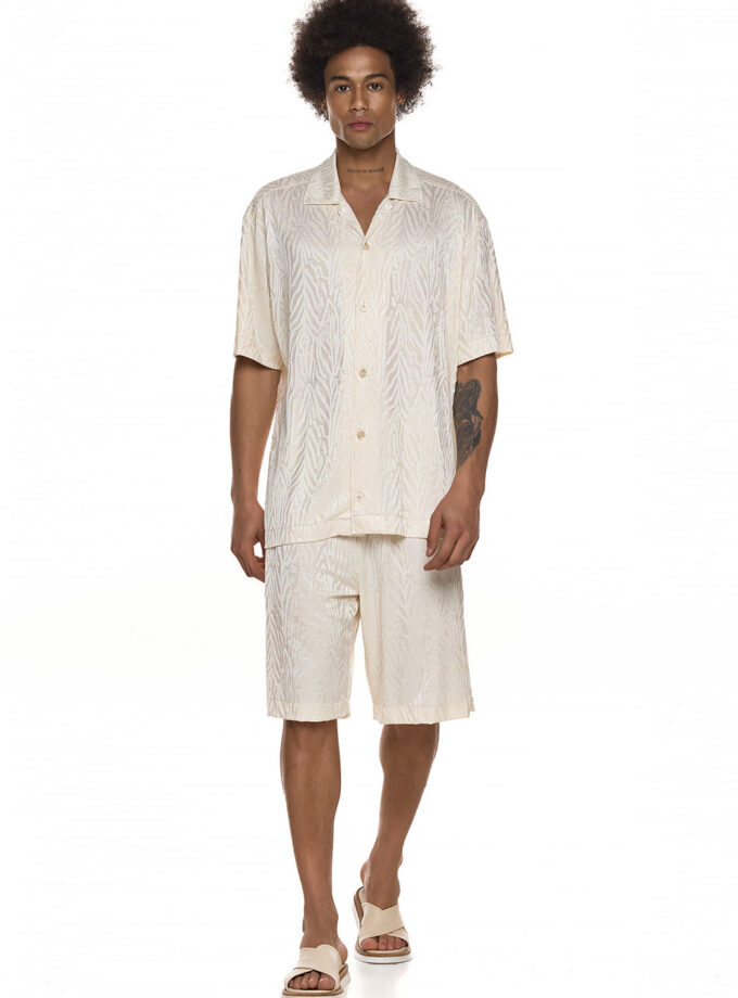 TEXTURED RELAXED SHIRT - ECRU (EXCLUSIVE ONLINE)