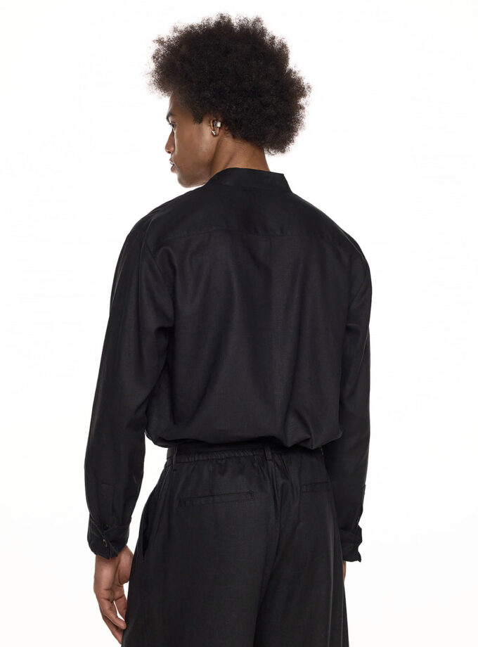 LINEN SHIRT - BLACK ( EXCLUSIVE ONLINE)