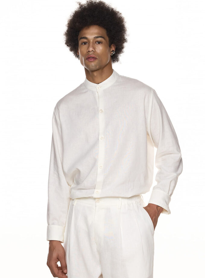 LINEN SHIRT - WHITE ( EXCLUSIVE ONLINE)
