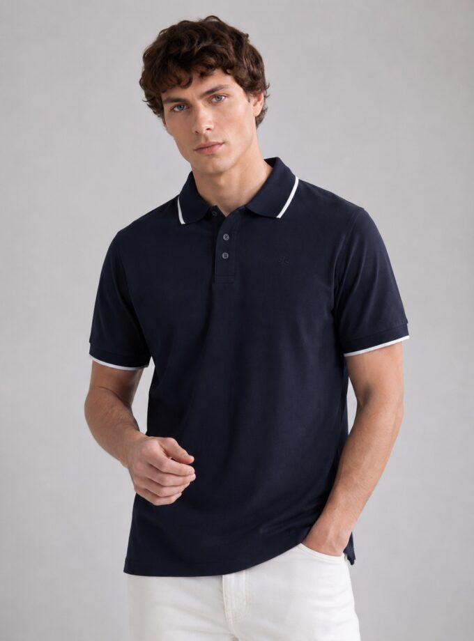 SHORT-SLEEVE POLO SHIRT - DARK BLUE
