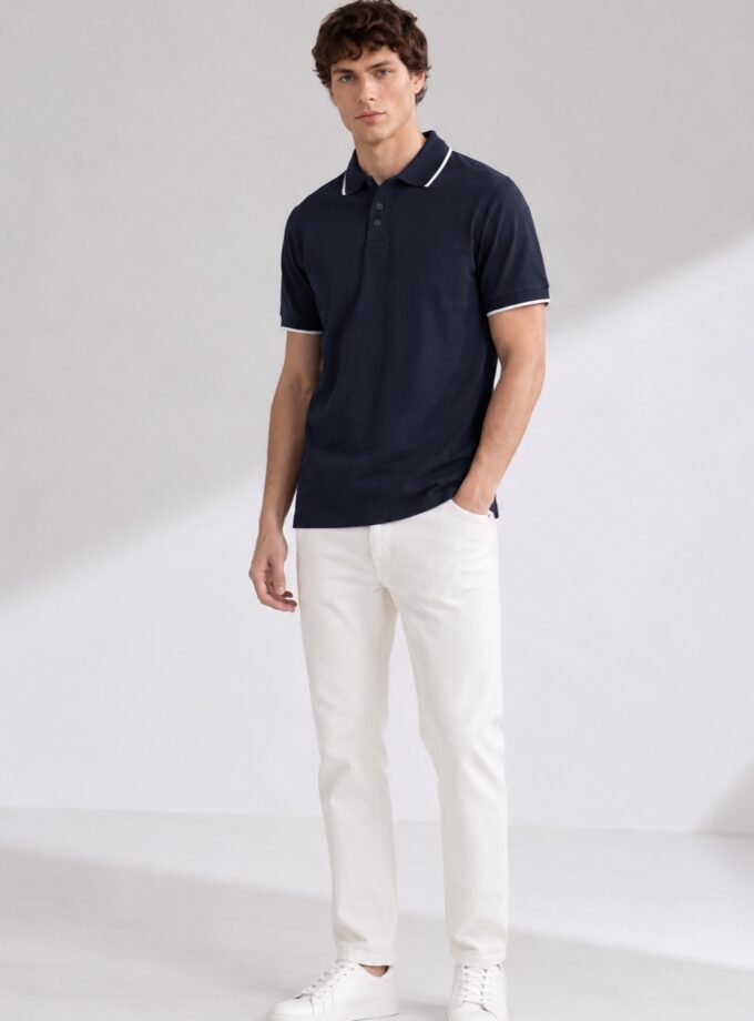 SHORT-SLEEVE POLO SHIRT - DARK BLUE