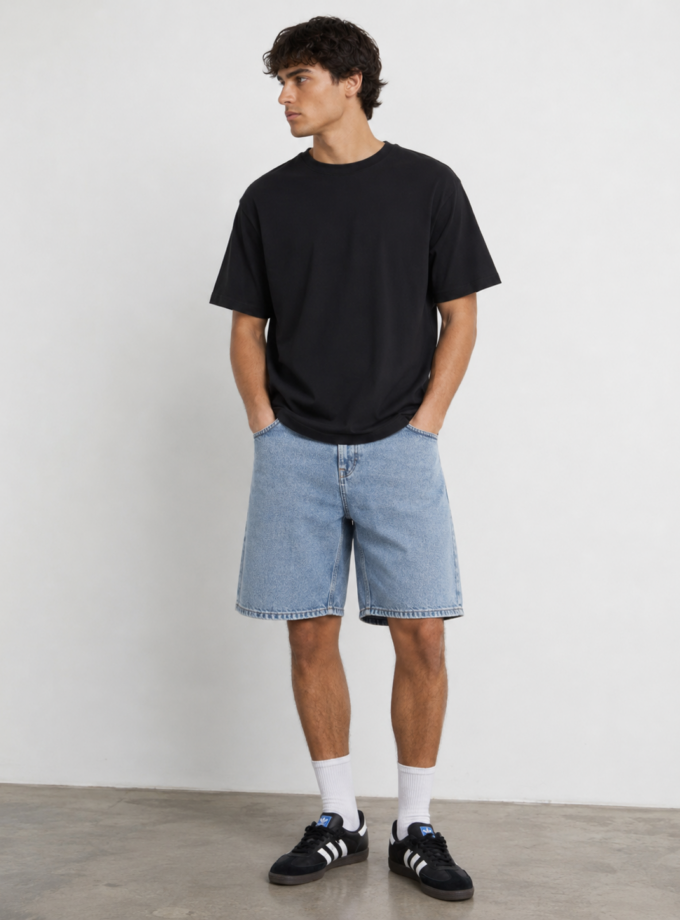 DENIM SHORTS LOOSE FIT - LIGHT BLUE
